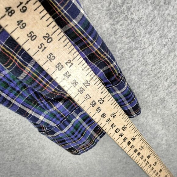 Ralph Lauren Button Down Shirt Mens L Blue Purple Plaid Long Sleeve Custom Fit - Picture 5 of 11